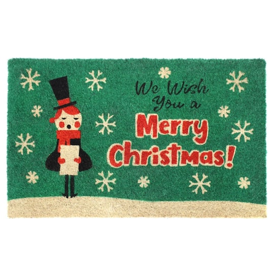 RugSmith Green Machine Tufted Holiday We Wish You A Merry Caroler Area Rug, 18&#x27;&#x27; x 30&#x27;&#x27;